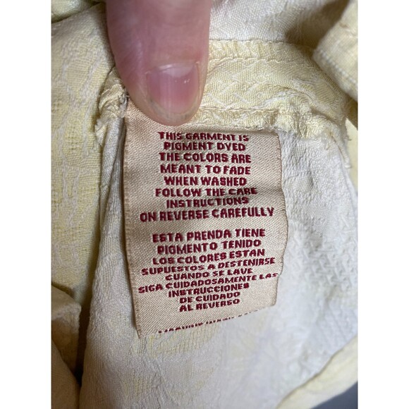 Jamaica Jaxx 100% Silk Hawaiian Tropical Embossed Design Yellow Mens Size XL - Picture 9 of 13